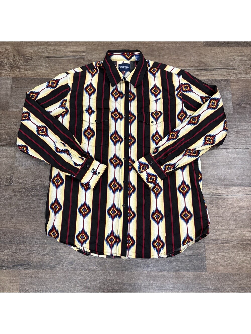 Wrangler Men’s XL Western Shirt Southwest Aztec Pearl Snap Long Sleeve Cowboy